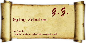 Gying Zebulon névjegykártya
